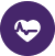 Purple heart icon with heartbeat graphic inside.